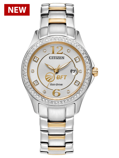 2-tone Citizen Women's custom Logo watches with diamond accents
